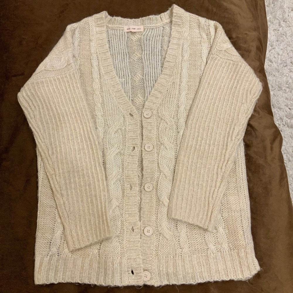 Pink Rose Premium Ivory S Cardigan Dainty Feminine Coquette Cottagecore Scandi